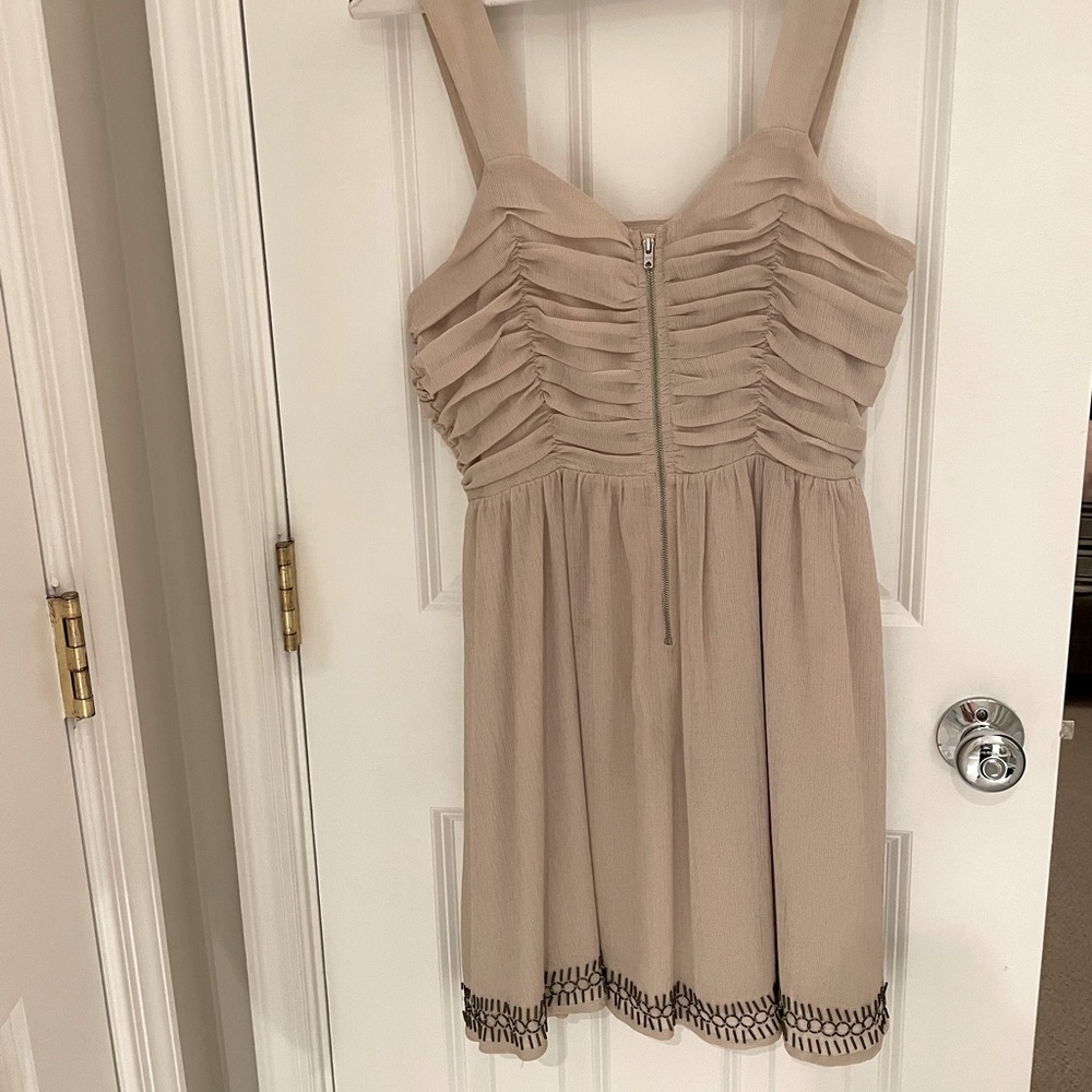 Tan UO zip dress w/ detailing